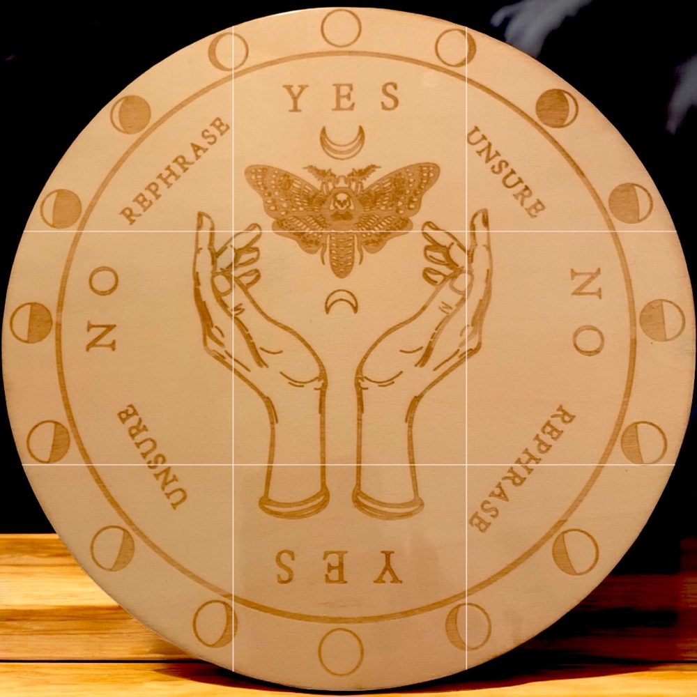 Ouija Board Round with Mystical Design. Use with pendulum
